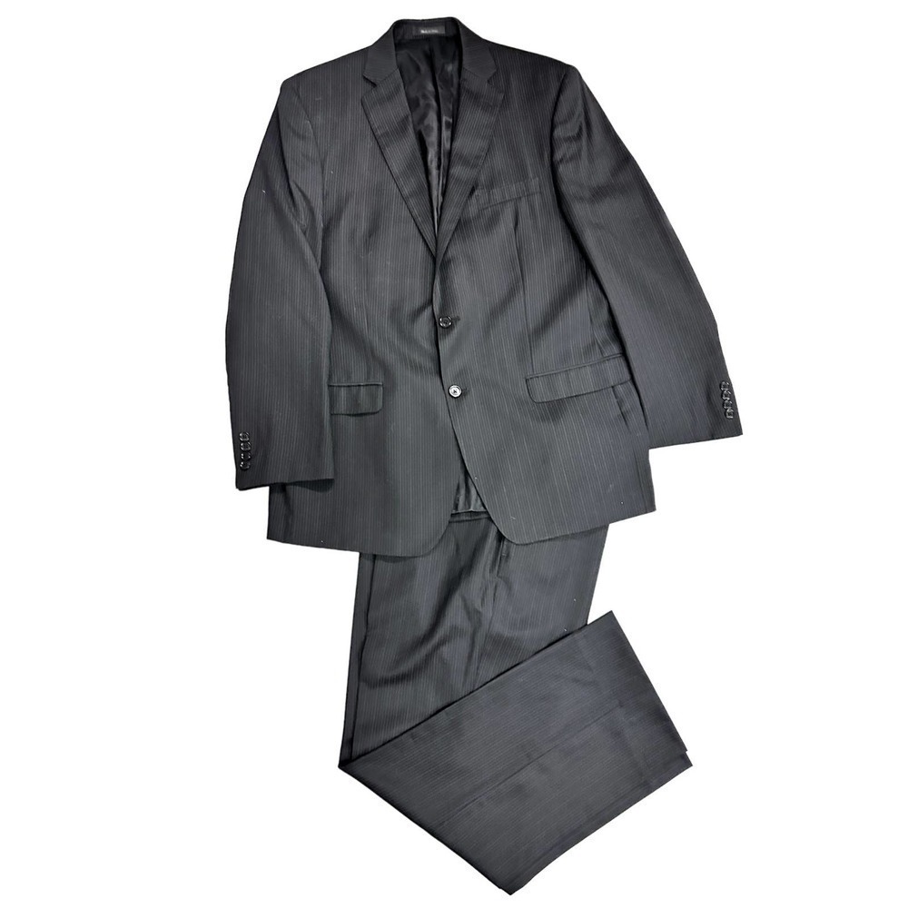VTG Joseph Abboud Black Pin Striped Mens Suit App. Sz  44